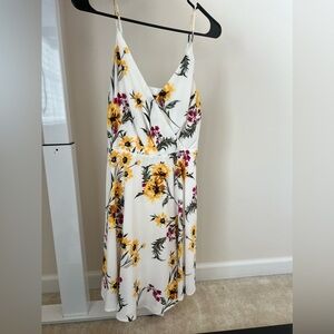 Express white floral mini dress size S